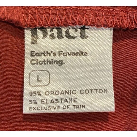 Pact Midi Dress A Line Pockets Flutter Sleeves Organic Cotton Maroon Red Large L - Picture 4 of 4